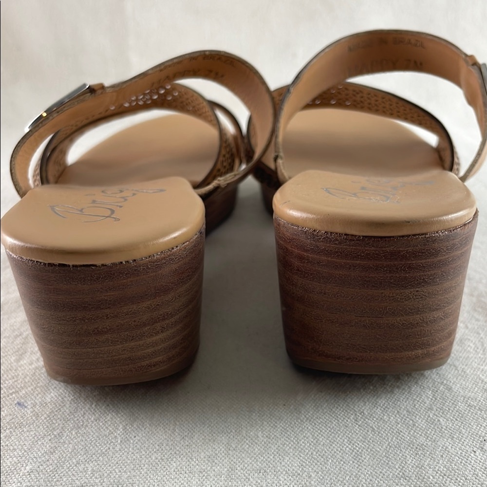 Brighton Happy Women's Brown Cutout Wedge Sandals Size 7 - Picture 6 of 8